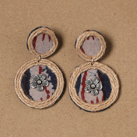 Shifa jute fabart handmade earrings - handcrafted