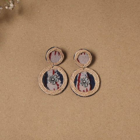Shifa jute fabart handmade earrings - handcrafted