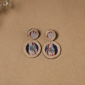 Shifa jute fabart handmade earrings - handcrafted