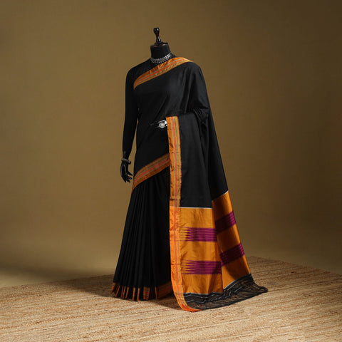 Silk cotton khun saree with ilkal pallu chikki paras border