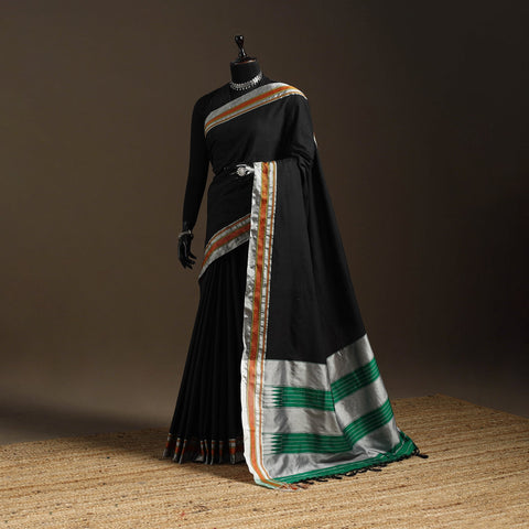 Silk cotton khun saree with ilkal pallu chikki paras border