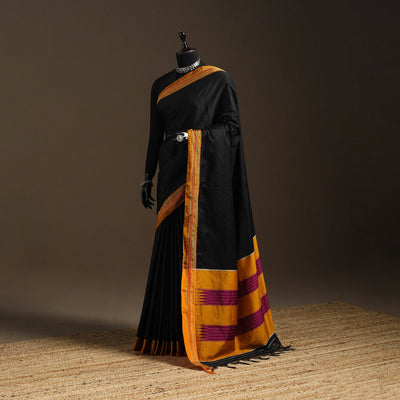 Silk cotton khun saree with ilkal pallu chikki paras border