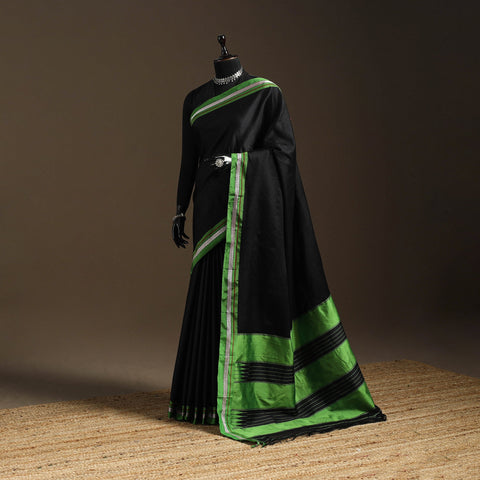 Silk cotton khun saree with ilkal pallu chikki paras border