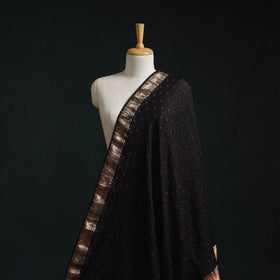 Silk tie-dye bandhani fabric with zari border 17