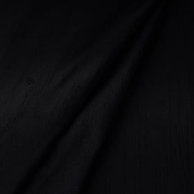  Black Slub Silk Plain Fabric 