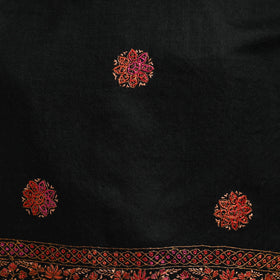 Black - sozni heavy hand embroidery work kashmiri merino