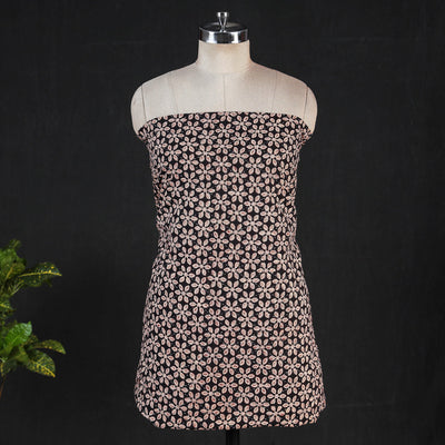 Buy Black Tagai Work Block Print Cotton Kurta Material