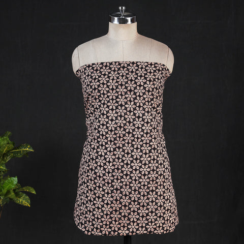 Buy Black Tagai Work Block Print Cotton Kurta Material