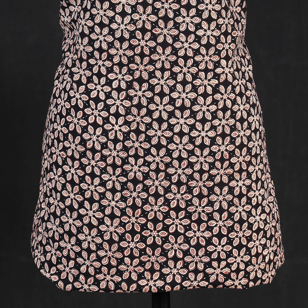 Buy Black Tagai Work Block Print Cotton Kurta Material