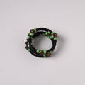 Black - spiral handmade beaded bracelet 196 - handcrafted