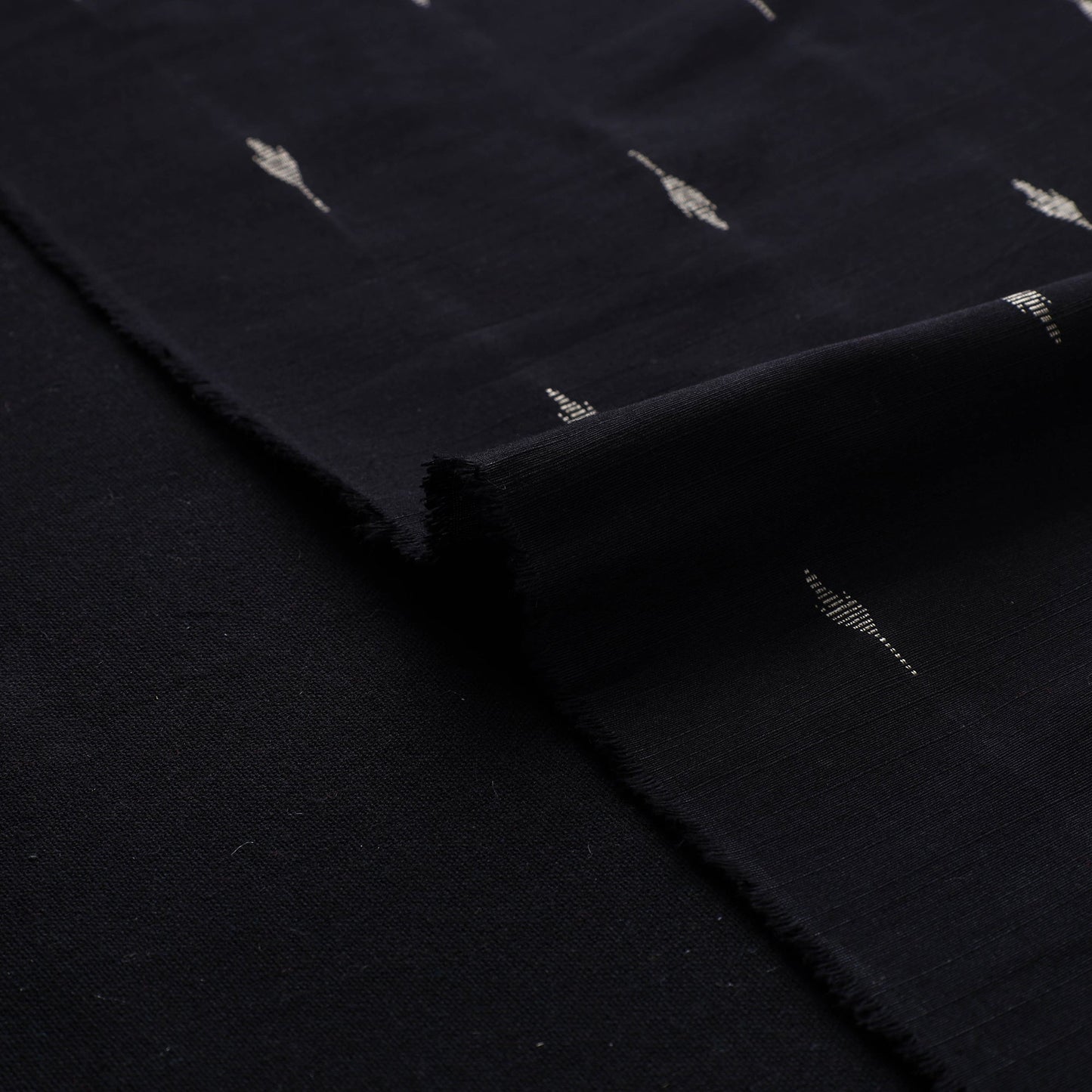 Black - spun dupion viscose silk buti fabric 03