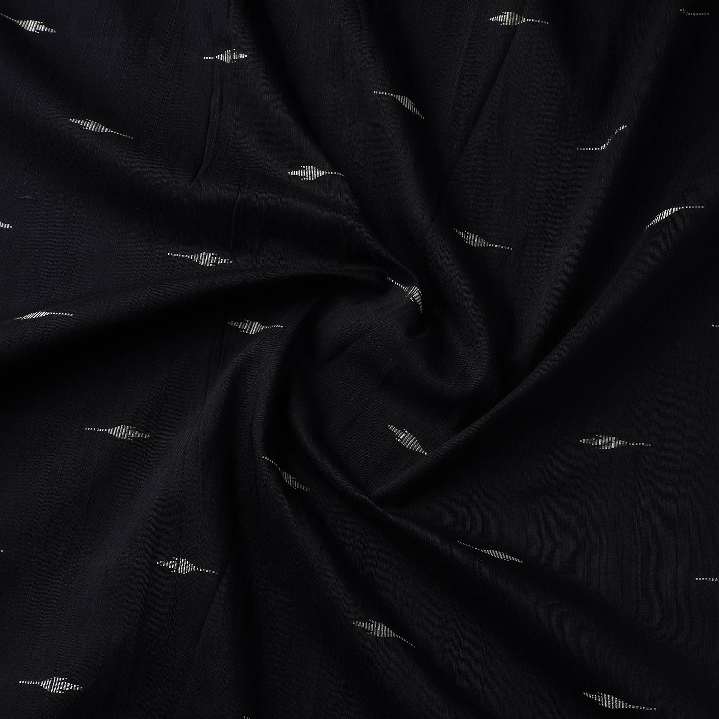 Black - spun dupion viscose silk buti fabric 03