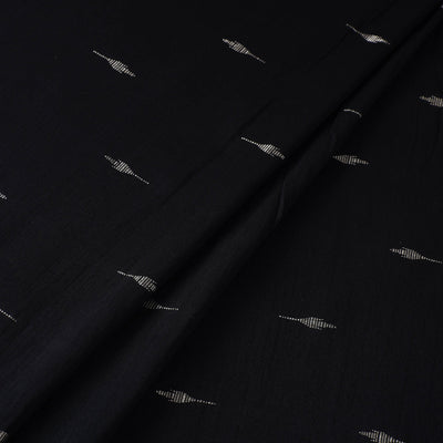 Black - spun dupion viscose silk buti fabric 03