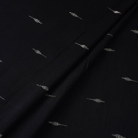 Black - spun dupion viscose silk buti fabric 03