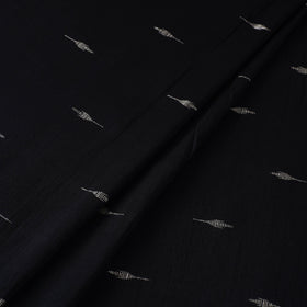 Black - spun dupion viscose silk buti fabric 03