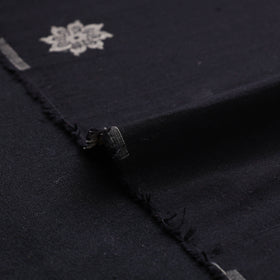 Black - spun dupion viscose silk thread buta fabric 21