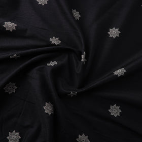 Black - spun dupion viscose silk thread buta fabric 21