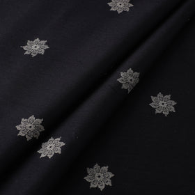 Black - spun dupion viscose silk thread buta fabric 21