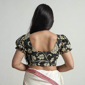 Black - srikalahasti handpainted penwork kalamkari chanderi