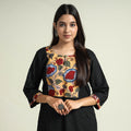 Buy Srikalahasti Kalamkari Patchwork Pintuck Plain Cotton Long kurta Online at iTokri.com