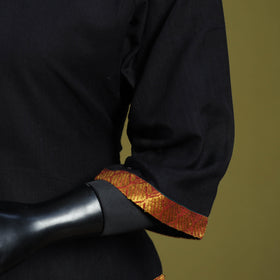 Black - straight cotton dharwad kurta 01 - handcrafted