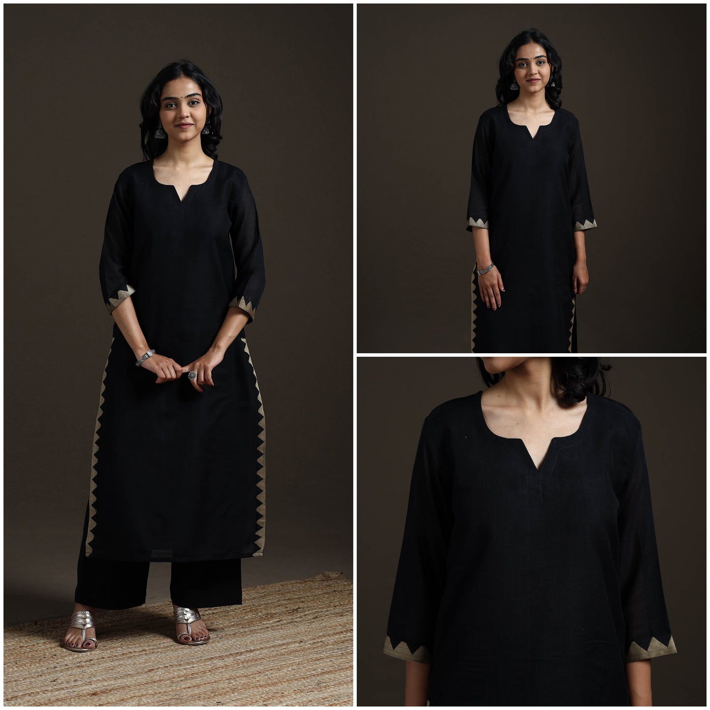 Straight cotton dharwad kurta for women 06 - handcrafted