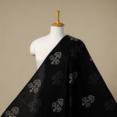 Black - syahi begar bagru cotton fabric 20 - handcrafted
