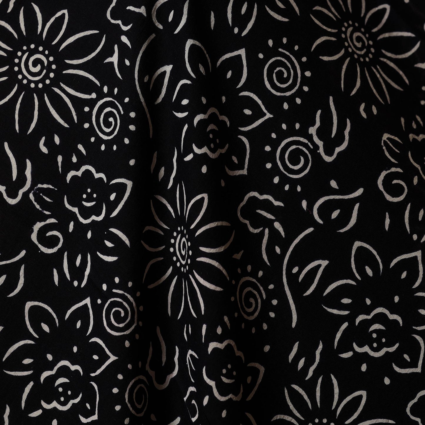 Black - syahi begar bagru cotton fabric 23 - handcrafted