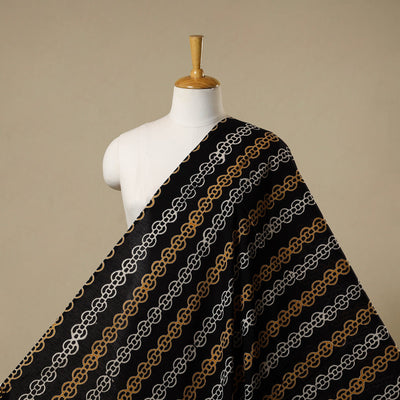 Black - syahi begar bagru cotton fabric 30 - handcrafted