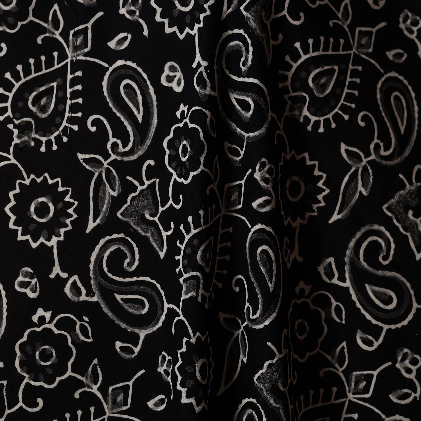 Black - syahi begar bagru cotton fabric 21 - handcrafted