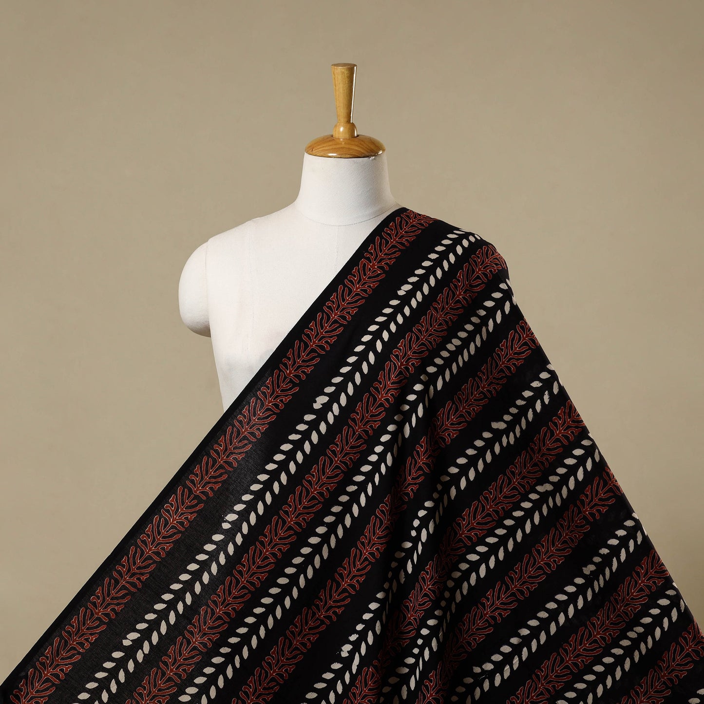 Black - syahi begar bagru cotton fabric 26 - handcrafted