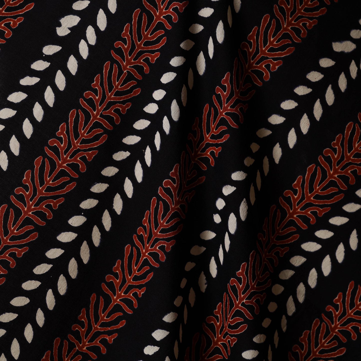 Black - syahi begar bagru cotton fabric 26 - handcrafted