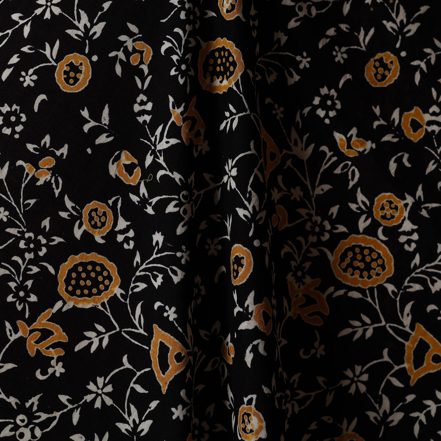 Black - syahi begar bagru cotton fabric 27 - handcrafted