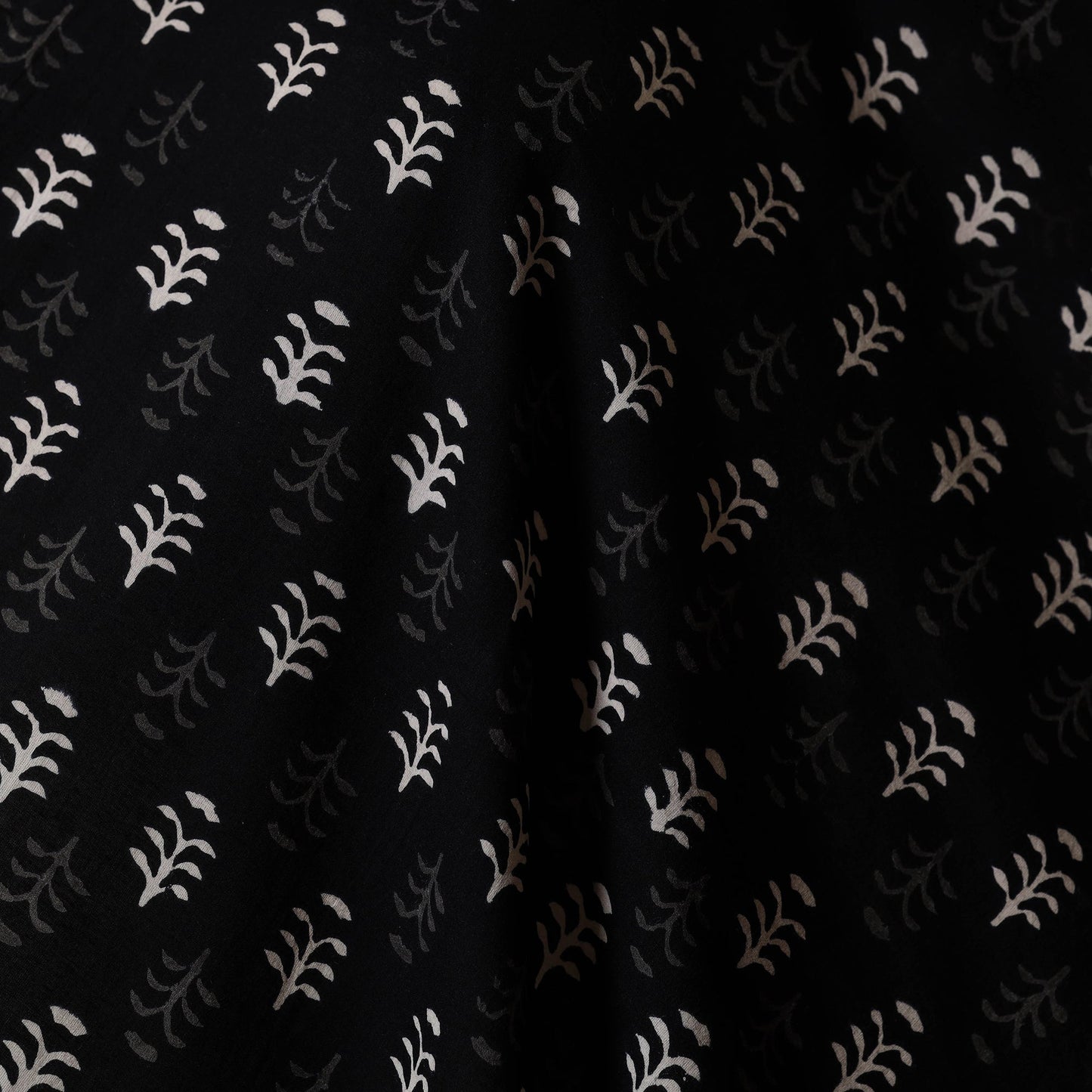 Black - syahi begar bagru cotton fabric 28 - handcrafted