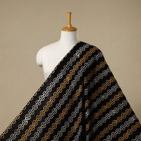 Black - syahi begar bagru cotton fabric 30 - handcrafted