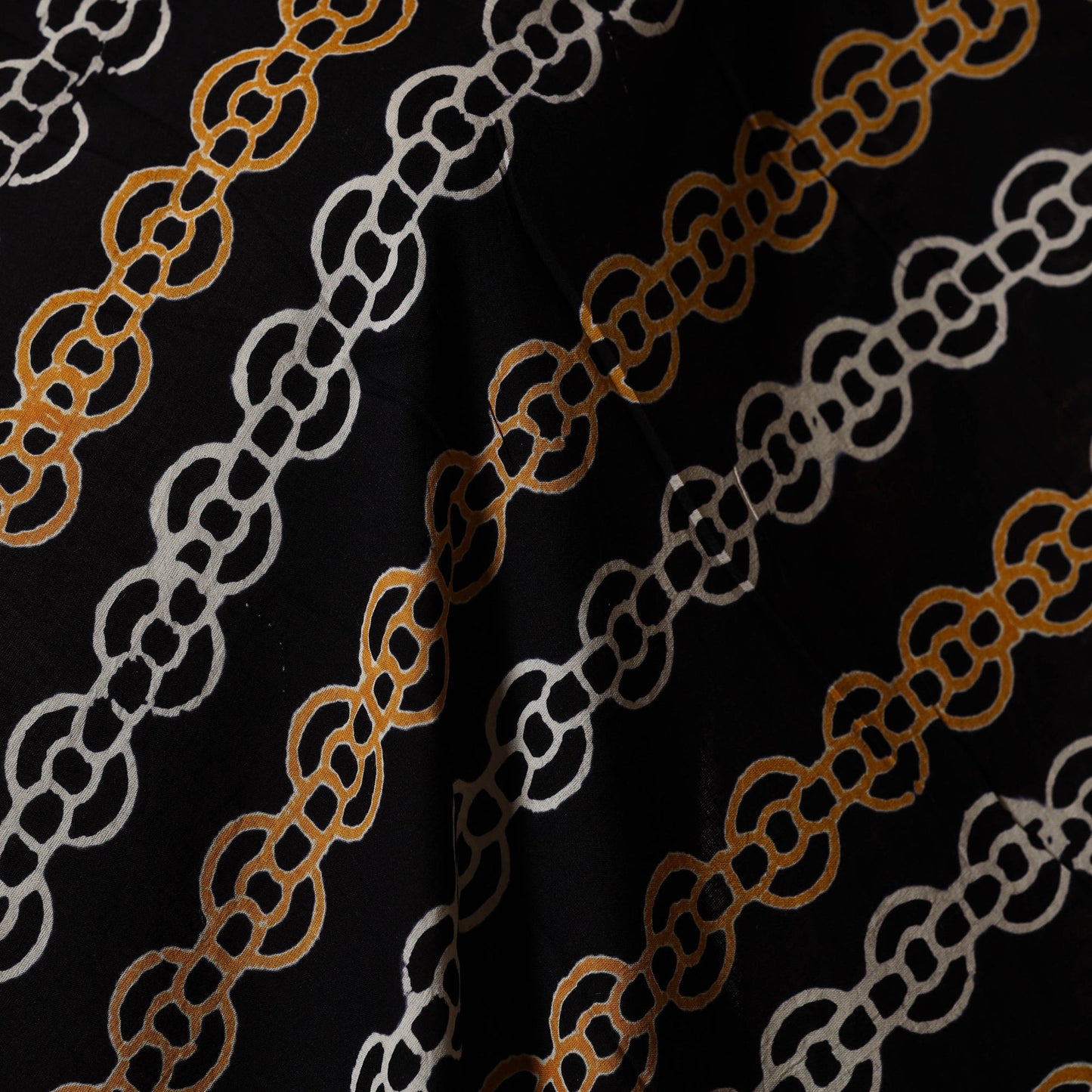 Black - syahi begar bagru cotton fabric 30 - handcrafted