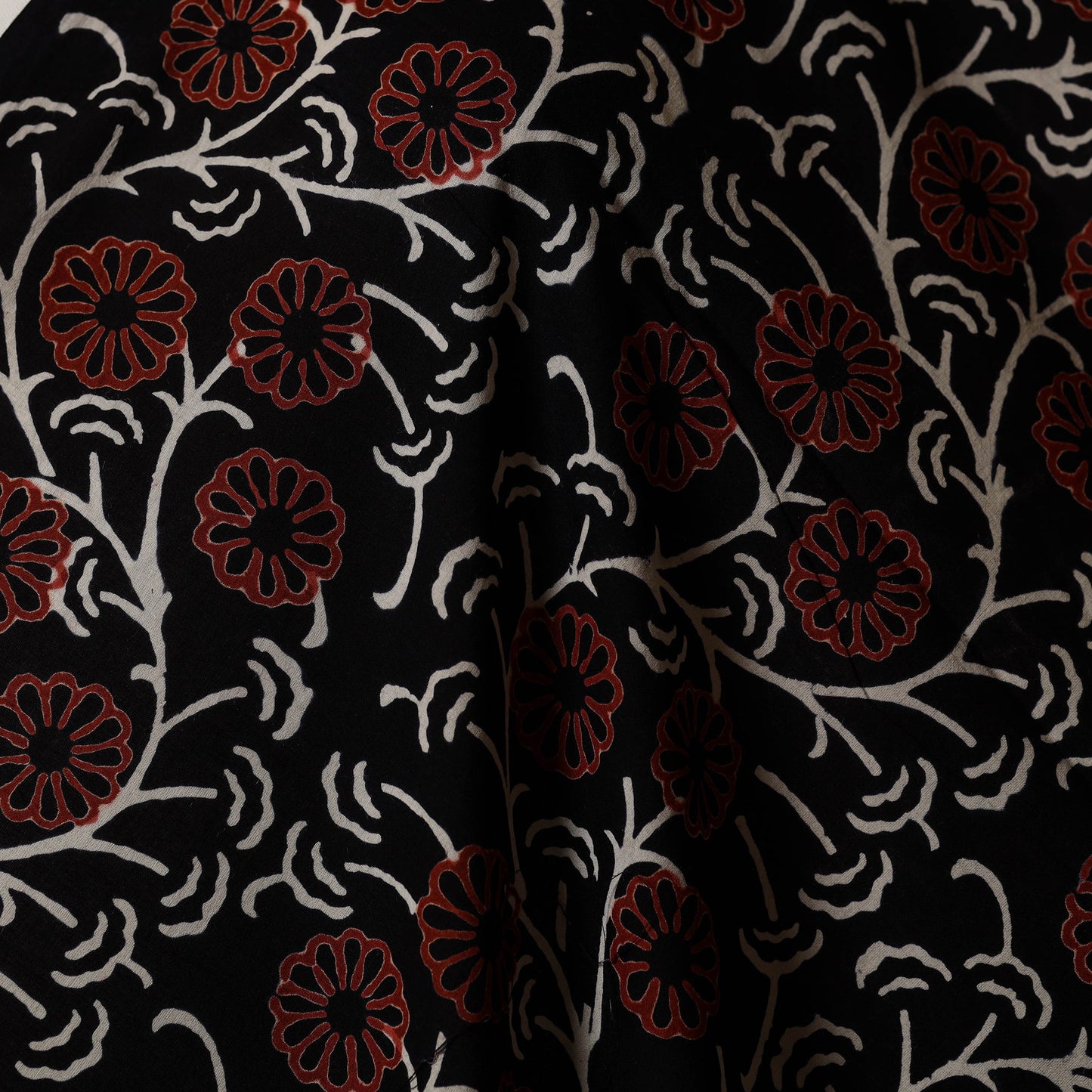 Black - syahi begar bagru cotton fabric 31 - handcrafted