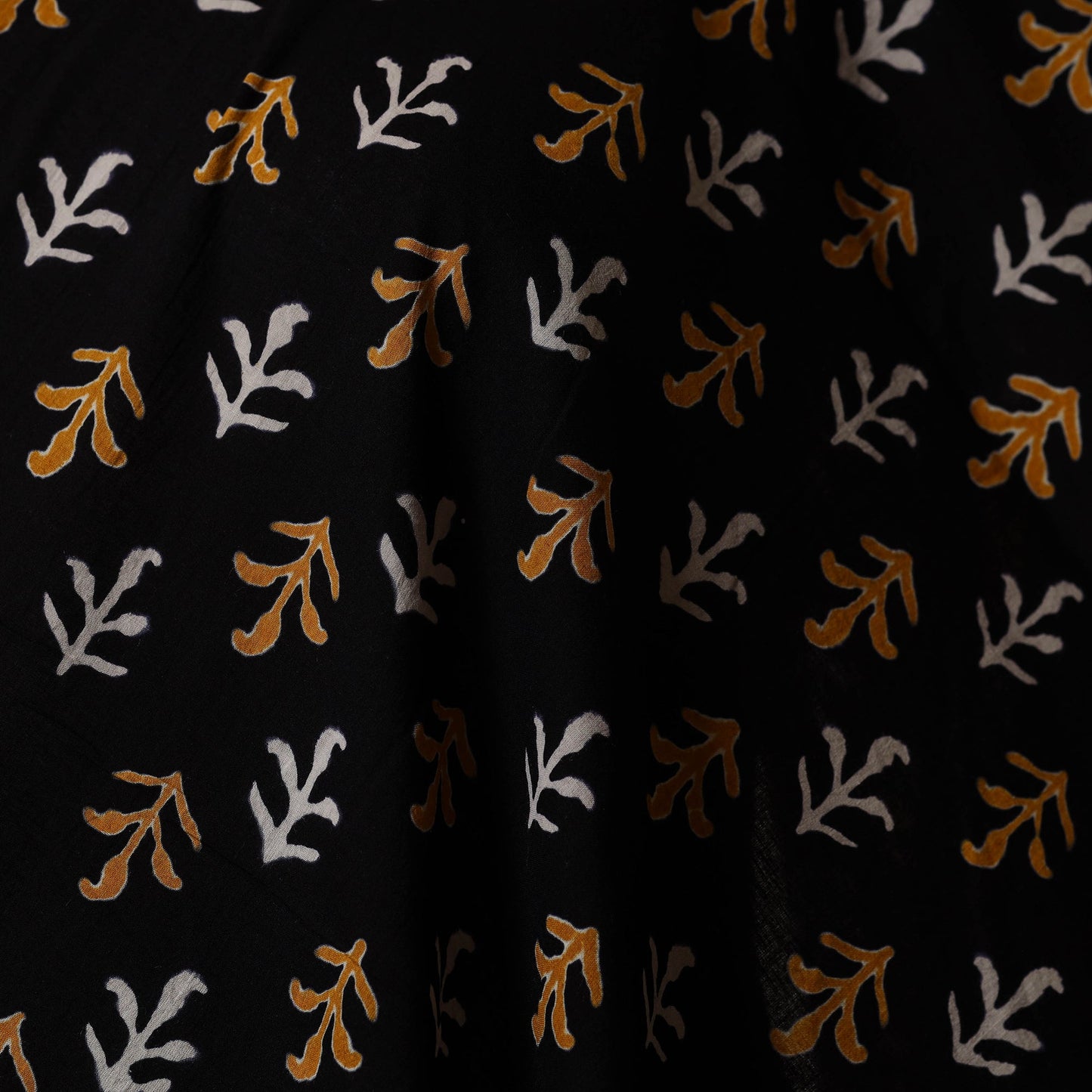 Black - syahi begar bagru cotton fabric 32 - handcrafted