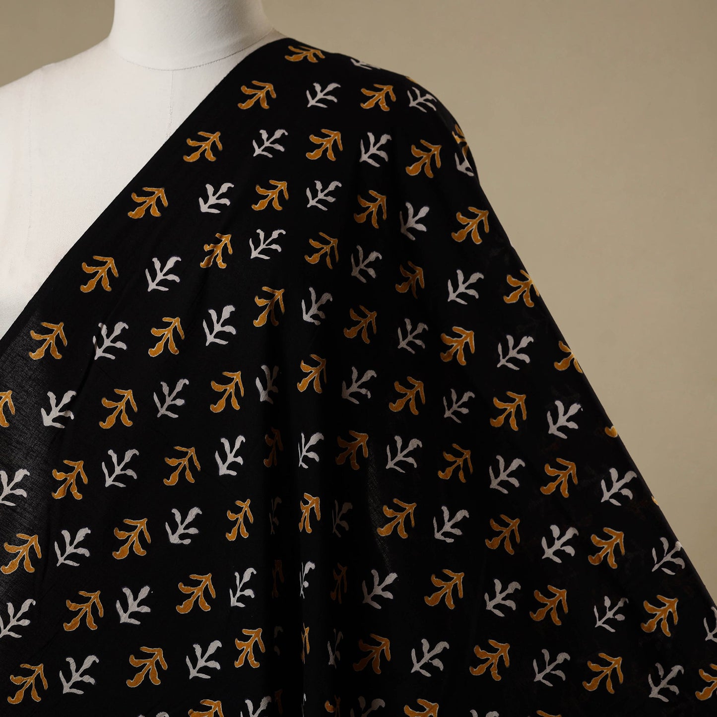 Black - syahi begar bagru cotton fabric 32 - handcrafted