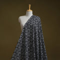 Black - syahi begar cotton hand block bagru print fabric 06