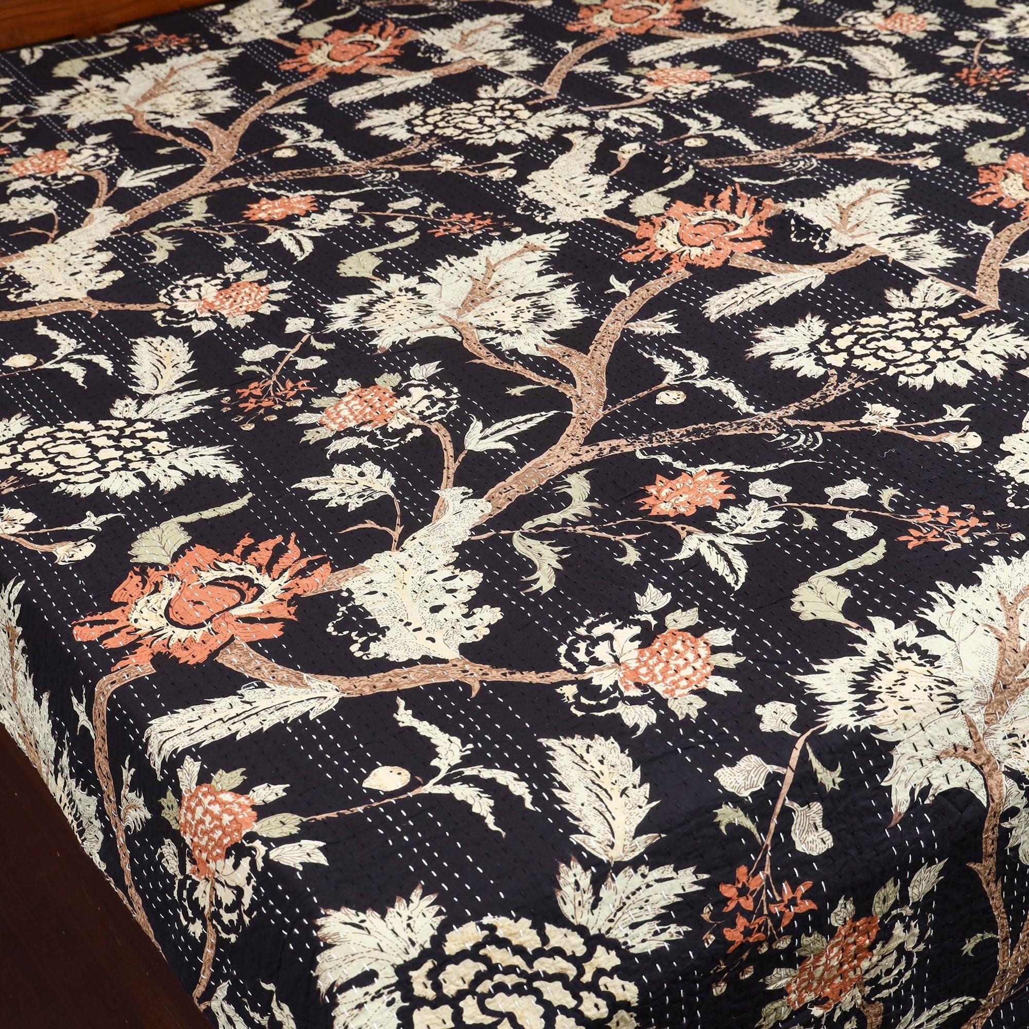 Tagai work jaipur double bed sheet (108 x 90 in) 05