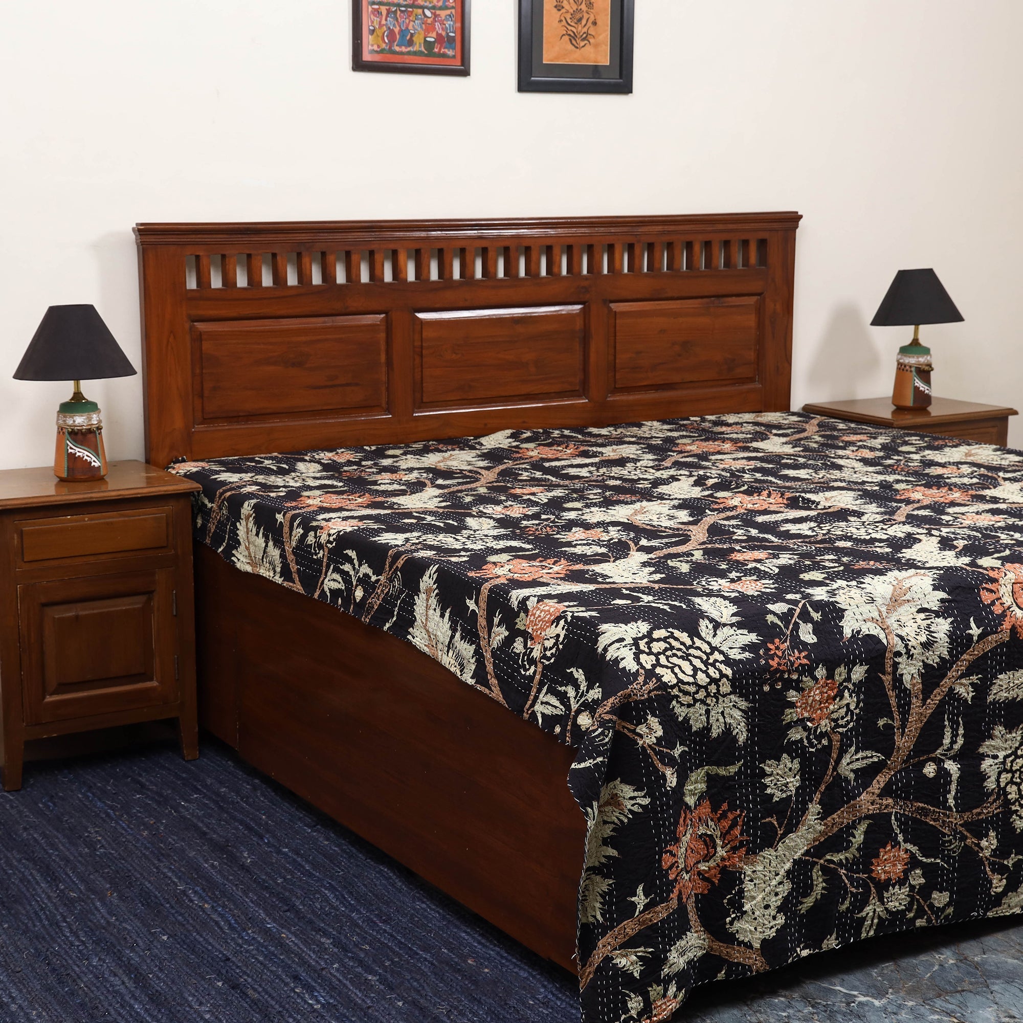 Tagai work jaipur double bed sheet (108 x 90 in) 05