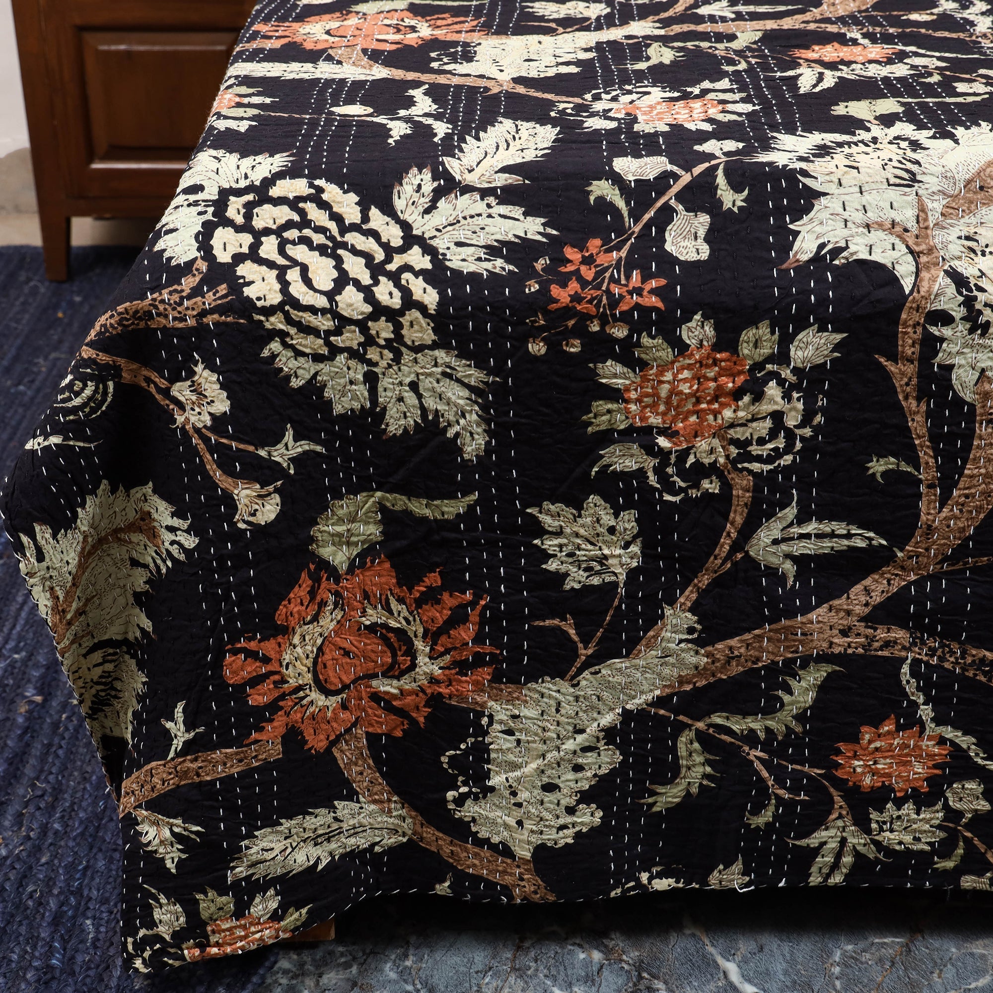 Tagai work jaipur double bed sheet (108 x 90 in) 05