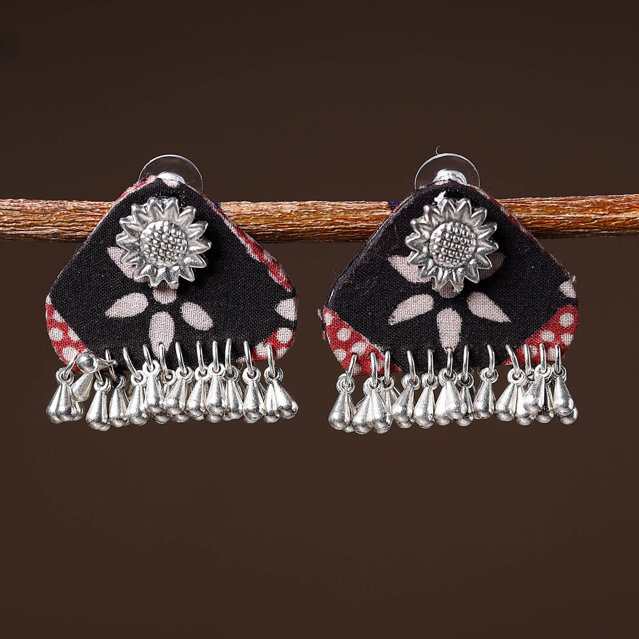 Black - tanya handcrafted gs fabart earrings