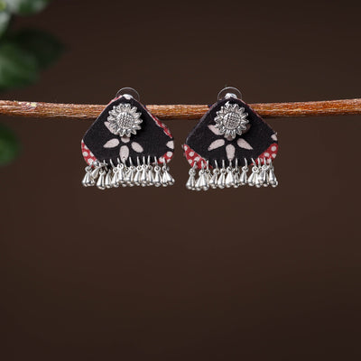 Black - tanya handcrafted gs fabart earrings