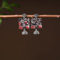 Black - tara handcrafted gs fabart earrings