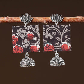 Black - tara handcrafted gs fabart earrings