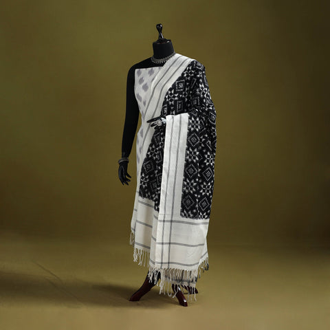 Telia rumal handloom cotton pochampally double ikat dupatta