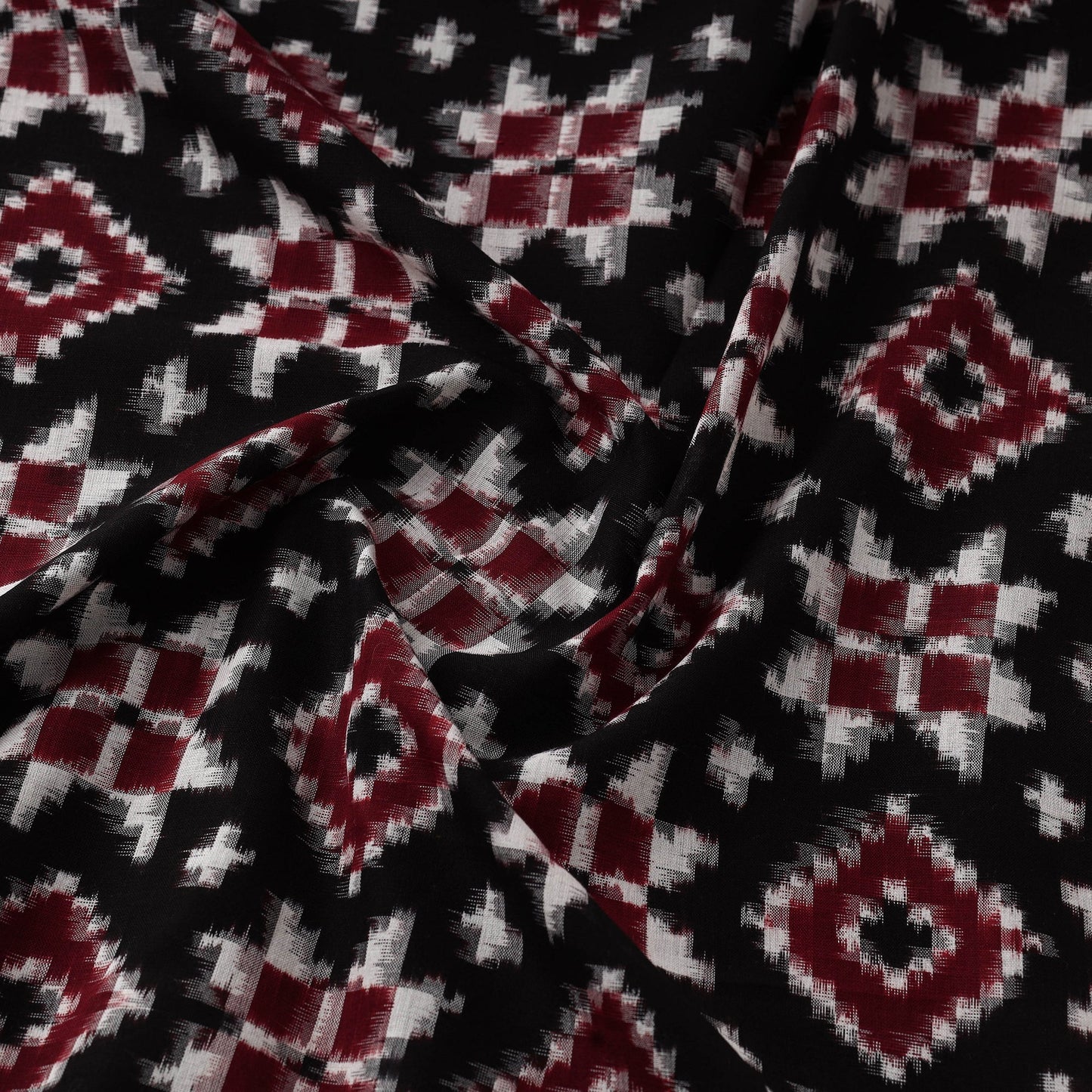 Telia rumal handloom cotton pochampally double ikat fabric