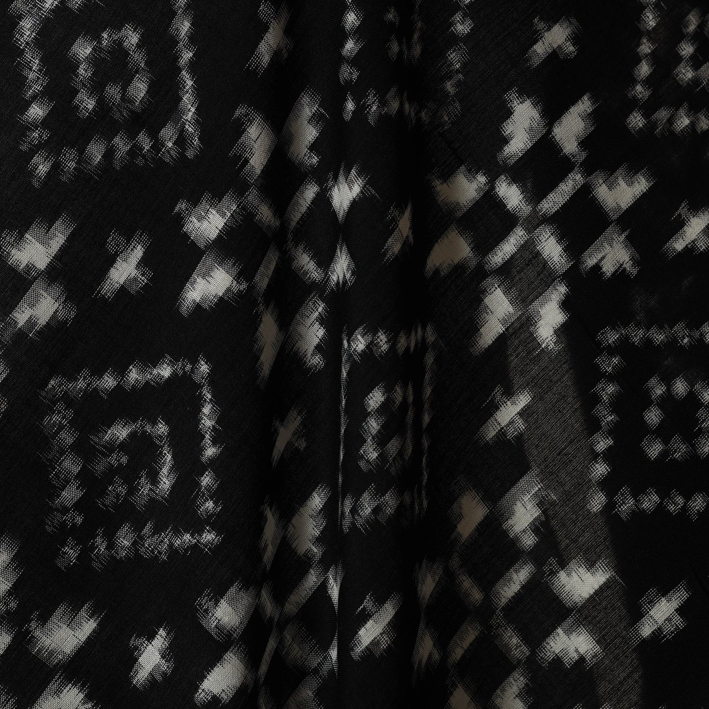 Black - telia rumal handloom cotton pochampally double ikat